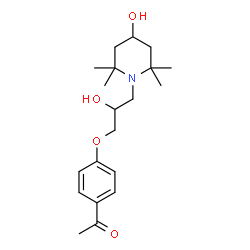 ChemSpider 2D Image | 1-{4-[2-Hydroxy-3-(4-hydroxy-2,2,6,6-tetramethyl-1-piperidinyl)propoxy]phenyl}ethanone | C20H31NO4