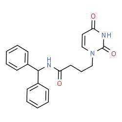 ChemSpider 2D Image | 4-(2,4-Dioxo-3,4-dihydro-1(2H)-pyrimidinyl)-N-(diphenylmethyl)butanamide | C21H21N3O3