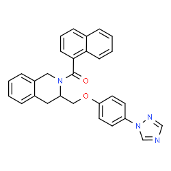 ChemSpider 2D Image | 1-Naphthyl[3-{[4-(1H-1,2,4-triazol-1-yl)phenoxy]methyl}-3,4-dihydro-2(1H)-isoquinolinyl]methanone | C29H24N4O2