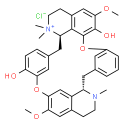 ChemSpider 2D Image | (1S,17R)-10,22-Dihydroxy-11,26-dimethoxy-16,16,31-trimethyl-8,24-dioxa-31-aza-16-azoniaheptacyclo[23.6.2.1~3,7~.1~9,13~.1~19,23~.0~17,35~.0~28,32~]hexatriaconta-3(36),4,6,9(35),10,12,19(34),20,22,25,2
7,32-dodecaene chloride | C37H41ClN2O6