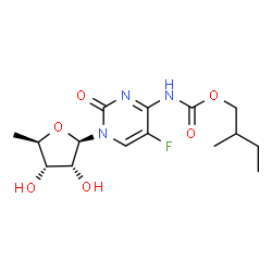 ChemSpider 2D Image | 5'-Deoxy-5-fluoro-N-[(2-methylbutoxy)carbonyl]cytidine | C15H22FN3O6