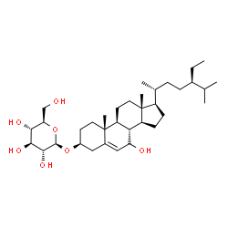 ChemSpider 2D Image | (3beta)-7-Hydroxystigmast-5-en-3-yl beta-D-glucopyranoside | C35H60O7