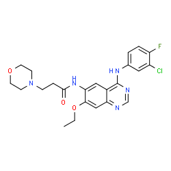 ChemSpider 2D Image | N-[4-(3-chloro-4-fluoro-anilino)-7-ethoxy-quinazolin-6-yl]-3-morpholino-propanamide | C23H25ClFN5O3