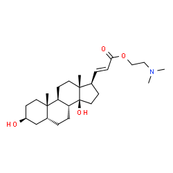 ChemSpider 2D Image | 2-(Dimethylamino)ethyl (2E)-3-[(3S,5R,8R,9S,10S,13R,14S,17R)-3,14-dihydroxy-10,13-dimethylhexadecahydro-1H-cyclopenta[a]phenanthren-17-yl]acrylate | C26H43NO4