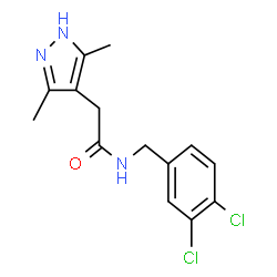 ChemSpider 2D Image | N-(3,4-Dichlorobenzyl)-2-(3,5-dimethyl-1H-pyrazol-4-yl)acetamide | C14H15Cl2N3O