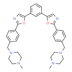 ChemSpider 2D Image | 1,1'-[1,3-Phenylenebis(1,3-oxazole-5,2-diyl-4,1-phenylenemethylene)]bis(4-methylpiperazine) | C36H40N6O2