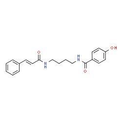 ChemSpider 2D Image | 4-Hydroxy-N-(4-{[(2E)-3-phenyl-2-propenoyl]amino}butyl)benzamide | C20H22N2O3