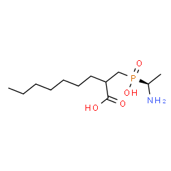 ChemSpider 2D Image | 2-{[(R)-[(1S)-1-Aminoethyl](hydroxy)phosphoryl]methyl}nonanoic acid | C12H26NO4P