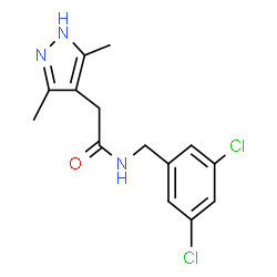 ChemSpider 2D Image | N-(3,5-Dichlorobenzyl)-2-(3,5-dimethyl-1H-pyrazol-4-yl)acetamide | C14H15Cl2N3O