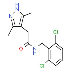 ChemSpider 2D Image | N-(2,6-Dichlorobenzyl)-2-(3,5-dimethyl-1H-pyrazol-4-yl)acetamide | C14H15Cl2N3O