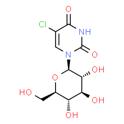 ChemSpider 2D Image | 5-Chloro-1-(beta-D-glucopyranosyl)-2,4(1H,3H)-pyrimidinedione | C10H13ClN2O7