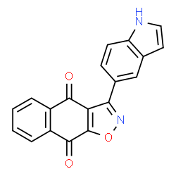 ChemSpider 2D Image | 3-(1H-Indol-5-yl)naphtho[2,3-d][1,2]oxazole-4,9-dione | C19H10N2O3