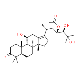 ChemSpider 2D Image | (8alpha,9beta,11beta,14beta,23S,24R)-11,24,25-Trihydroxy-3-oxodammar-13(17)-en-23-yl acetate | C32H52O6