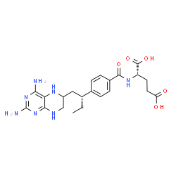 ChemSpider 2D Image | N-{4-[(2R)-1-(2,4-Diamino-1,5,6,7-tetrahydro-6-pteridinyl)-2-butanyl]benzoyl}-L-glutamic acid | C22H29N7O5