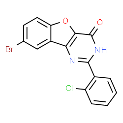 ChemSpider 2D Image | 8-Bromo-2-(2-chlorophenyl)[1]benzofuro[3,2-d]pyrimidin-4(1H)-one | C16H8BrClN2O2