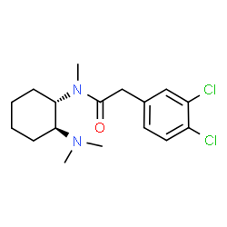 ChemSpider 2D Image | 2-(3,4-Dichlorophenyl)-N-[(1S,2S)-2-(dimethylamino)cyclohexyl]-N-methylacetamide | C17H24Cl2N2O