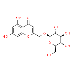 ChemSpider 2D Image | (5,7-Dihydroxy-4-oxo-4H-chromen-2-yl)methyl beta-D-glucopyranoside | C16H18O10