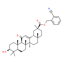 ChemSpider 2D Image | 2-Cyanobenzyl (3beta)-3-hydroxy-11-oxoolean-12-en-30-oate | C38H51NO4