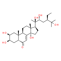 ChemSpider 2D Image | (2beta,3beta,5beta,22R)-2,3,14,20,22,25-Hexahydroxystigmast-7-en-6-one | C29H48O7