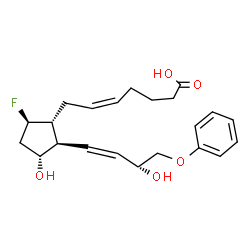 ChemSpider 2D Image | (5Z)-7-{(1R,2R,3R,5R)-5-Fluoro-3-hydroxy-2-[(3R)-3-hydroxy-4-phenoxy-1-buten-1-yl]cyclopentyl}-5-heptenoic acid | C22H29FO5