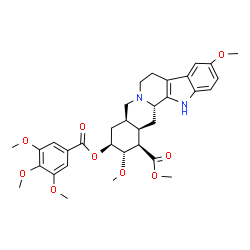 ChemSpider 2D Image | Methyl (15beta,16alpha,17beta,18alpha)-10,17-dimethoxy-18-[(3,4,5-trimethoxybenzoyl)oxy]yohimban-16-carboxylate | C33H40N2O9