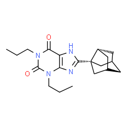 ChemSpider 2D Image | 1,3-Dipropyl-8-[(1S,3S,7S)-tricyclo[3.3.1.0~3,7~]non-3-yl]-3,7-dihydro-1H-purine-2,6-dione | C20H28N4O2