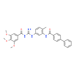 ChemSpider 2D Image | N-{2-Methyl-5-[N'-(3,4,5-trimethoxybenzoyl)carbamimidamido]phenyl}-4-biphenylcarboxamide | C31H30N4O5