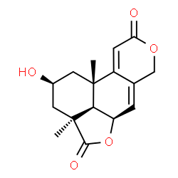 ChemSpider 2D Image | (2S,3aS,5aR,10bS,10cR)-2-Hydroxy-3a,10b-dimethyl-1,2,3,3a,5a,7,10b,10c-octahydro-4H,9H-[2]benzofuro[7,1-fg]isochromene-4,9-dione | C16H18O5