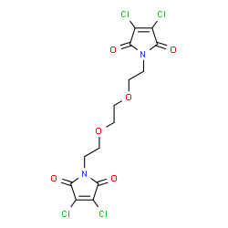ChemSpider 2D Image | 1,1'-[1,2-Ethanediylbis(oxy-2,1-ethanediyl)]bis(3,4-dichloro-1H-pyrrole-2,5-dione) | C14H12Cl4N2O6