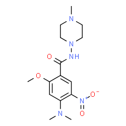 ChemSpider 2D Image | 4-(Dimethylamino)-2-methoxy-N-(4-methyl-1-piperazinyl)-5-nitrobenzamide | C15H23N5O4