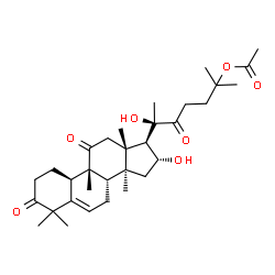 ChemSpider 2D Image | (4R,9beta,16alpha)-16,20-Dihydroxy-9,10,14-trimethyl-1,11,22-trioxo-4,9-cyclo-9,10-secocholest-5-en-25-yl acetate | C32H48O7