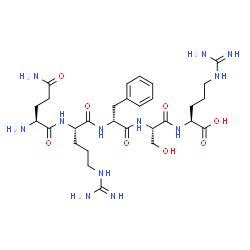 ChemSpider 2D Image | L-Glutaminyl-L-arginyl-D-phenylalanyl-L-seryl-L-arginine | C29H48N12O8