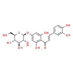 ChemSpider 2D Image | 2',3,4,4',6'-pentahydroxychalcone 4'-O-beta-D-glucoside | C21H22O11