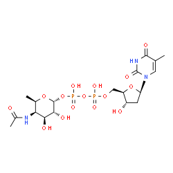 ChemSpider 2D Image | dTDP-4-acetamido-4,6-dideoxy-alpha-D-galactose | C18H29N3O15P2