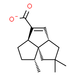 ChemSpider 2D Image | (1R,3aR,5aS,8aR)-1,7,7-Trimethyl-1,2,3,3a,5a,6,7,8-octahydrocyclopenta[c]pentalene-4-carboxylate | C15H21O2