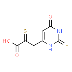 ChemSpider 2D Image | 3-(6-Oxo-2-thioxo-1,2,3,6-tetrahydro-4-pyrimidinyl)-2-thioxopropanoic acid | C7H6N2O3S2