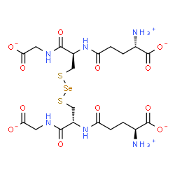 ChemSpider 2D Image | (2S,7R,13R,18S)-2,18-Diammonio-7,13-bis[(carboxylatomethyl)carbamoyl]-5,15-dioxo-9,11-dithia-10-selena-6,14-diazanonadecane-1,19-dioate | C20H30N6O12S2Se