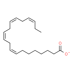 ChemSpider 2D Image | (8Z,11Z,14Z,17Z)-8,11,14,17-Icosatetraenoate | C20H31O2