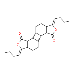 ChemSpider 2D Image | (3Z,5aR,5bR,8Z,10aS,10bS)-3,8-Dibutylidene-5,5a,5b,8,9,10,10a,10b-octahydrofuro[3',4':5,6]biphenyleno[1,2-c]furan-1,6(3H,4H)-dione | C24H28O4