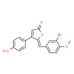 ChemSpider 2D Image | (5Z)-5-(3-Bromo-4-methoxybenzylidene)-4-(4-hydroxyphenyl)-2(5H)-furanone | C18H13BrO4