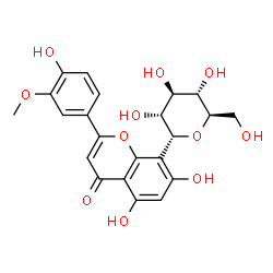 ChemSpider 2D Image | (1R)-1,5-Anhydro-1-[5,7-dihydroxy-2-(4-hydroxy-3-methoxyphenyl)-4-oxo-4H-chromen-8-yl]-D-glucitol | C22H22O11