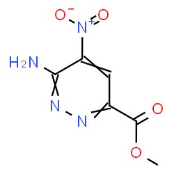 ChemSpider 2D Image | Methyl 6-amino-5-nitro-3-pyridazinecarboxylate | C6H6N4O4