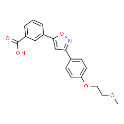 ChemSpider 2D Image | 3-(3-(4-(2-Methoxyethoxy)phenyl)isoxazol-5-yl)benzoic acid | C19H17NO5