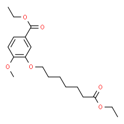 ChemSpider 2D Image | Ethyl 3-[(7-ethoxy-7-oxoheptyl)oxy]-4-methoxybenzoate | C19H28O6