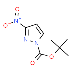 ChemSpider 2D Image | 2-Methyl-2-propanyl 3-nitro-1H-pyrazole-1-carboxylate | C8H11N3O4