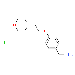ChemSpider 2D Image | 1-{4-[2-(4-Morpholinyl)ethoxy]phenyl}methanamine hydrochloride (1:1) | C13H21ClN2O2