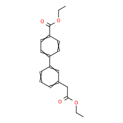 ChemSpider 2D Image | Ethyl 3'-(2-ethoxy-2-oxoethyl)-4-biphenylcarboxylate | C19H20O4