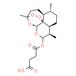 ChemSpider 2D Image | 4-Oxo-4-{[(4S,5R,8S,9R,12R,13R)-1,5,9-trimethyl-11,14,15,16-tetraoxatetracyclo[10.3.1.0~4,13~.0~8,13~]hexadec-10-yl]oxy}butanoic acid | C19H28O8