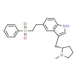 ChemSpider 2D Image | 3-{[(2S)-1-Methyl-2-pyrrolidinyl]methyl}-5-[2-(phenylsulfonyl)ethyl]-1H-indole | C22H26N2O2S