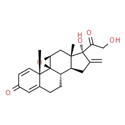 ChemSpider 2D Image | (9beta,11beta)-17,21-Dihydroxy-16-methylene-9,11-epoxypregna-1,4-diene-3,20-dione | C22H26O5